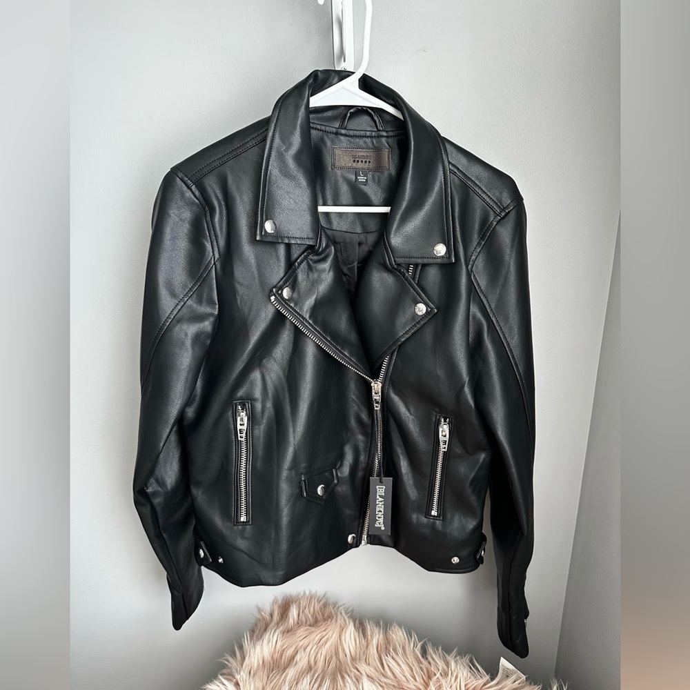 New Women’s Faux Leather Moto Jacket - Size Large